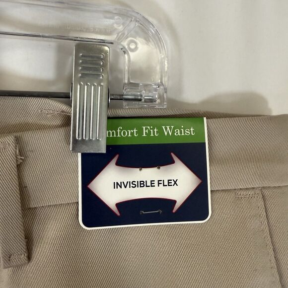 Wrangler Ultimate Khaki Pants Men's 38x30 Tan Flat Front Classic Fit No Iron - Picture 5 of 10